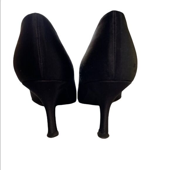 Stuart Wietzman Black Ruffle Toe Pumps 8M - Picture 5 of 7